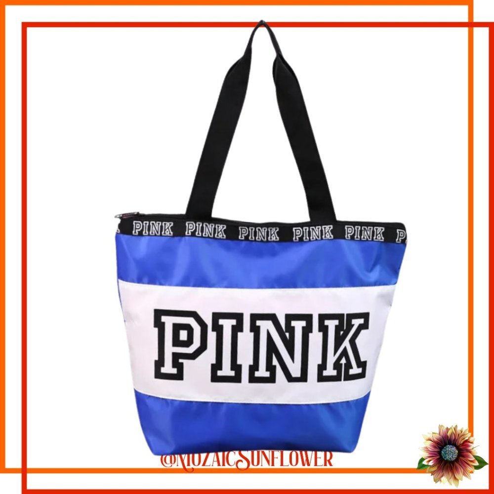 NEW IN ORIGIANL PACKAGE PINK Large Weekender Tote Blue White Black FREE KEYCHAIN